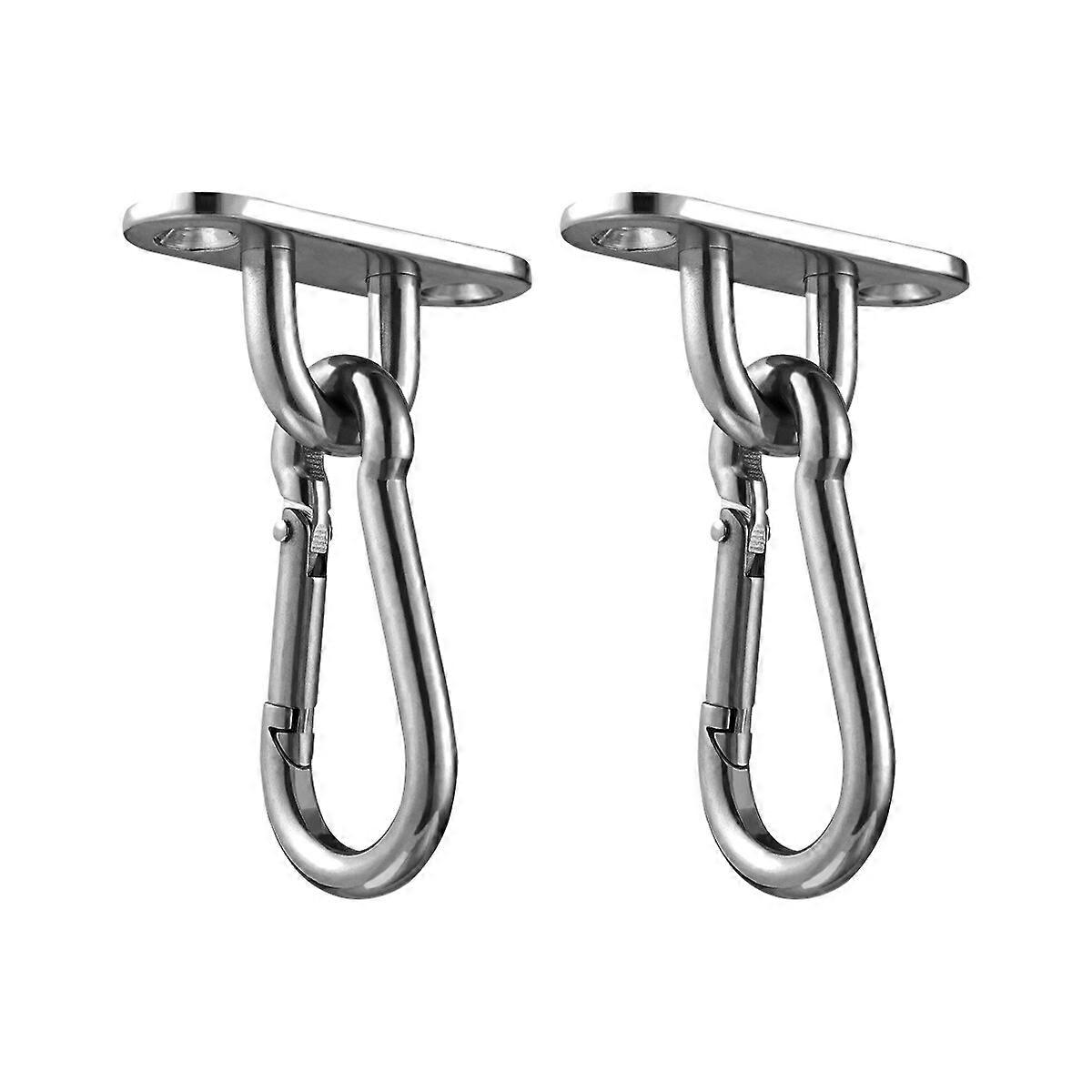 TOYMYTOY 2 PCS M5 Ceiling Wall Mount Brackets Hammock Sandbag Yoga Hooks Turnbuckle Trapeze Fixed Hanger with 2 PCS Swing Hooks for Suspension Straps