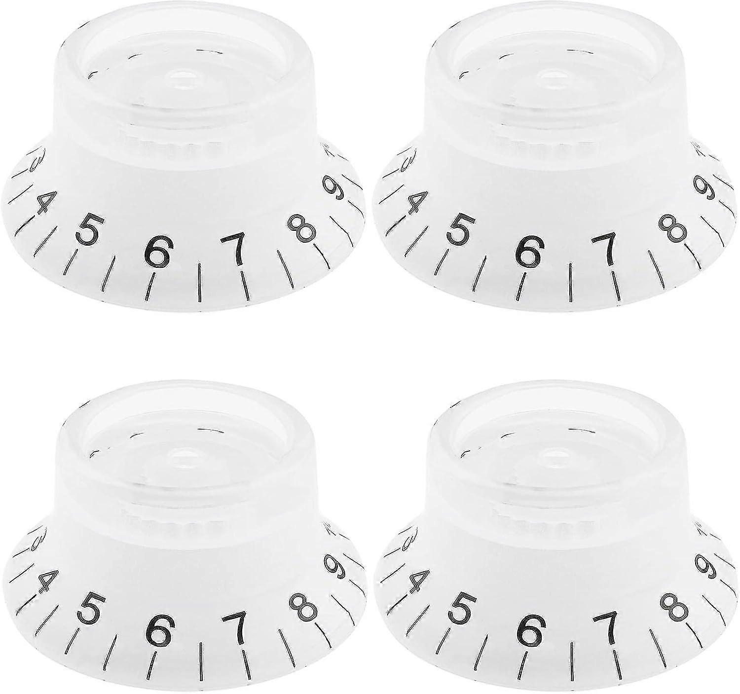 4pcs Guitar Control Knobs Volume Tone Speed Knobs 6mm Guitar Bass Top Hat Knobs For Electric Guitar Musical Instruments Accessories Acrylic White