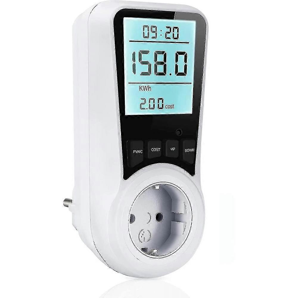 Electricity Meter For Socket Electricity Meter, 16a Energy Cost Meter, Electricity Consumption Meter With Lcd Backlight, 7 Monitoring Modes WNQ