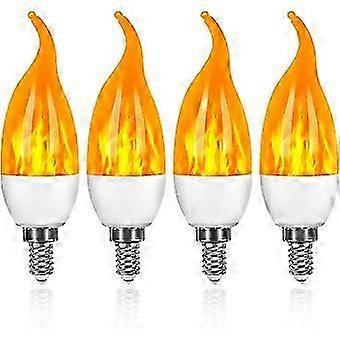 4 Pack 3w E14 Led Light Bulb Flame Effect Light Bulb With 3 Lighting Modes Decorative Light Bulb