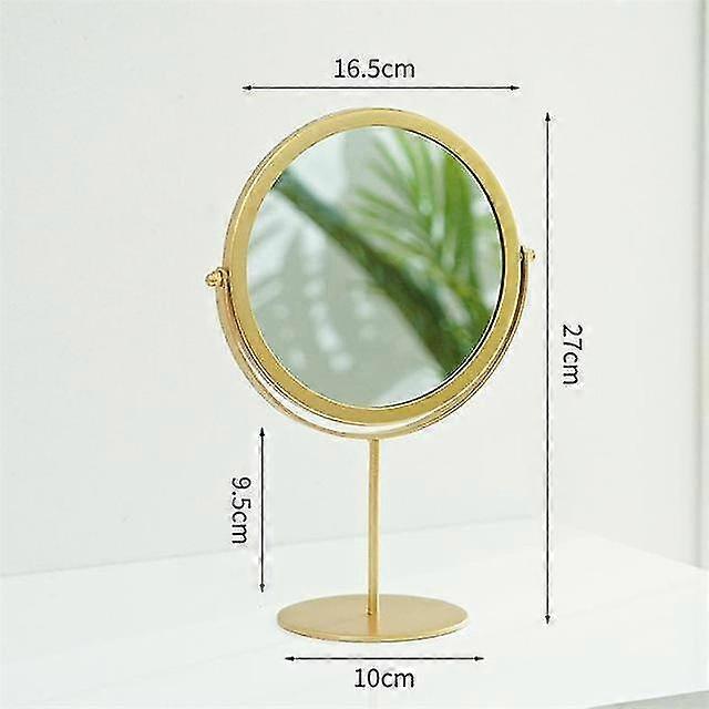 ポータブル2スタイルのスピンメイクミラーレトロメタルゴールドホームデスクトップスクエアシェイプミラードミトリーメイクアップミラー20#