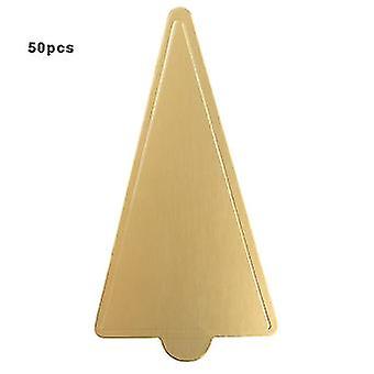 Gold Triangular Mousse Cake Board Cardboard Cupcake Dessert Baking Tools 50Pcs