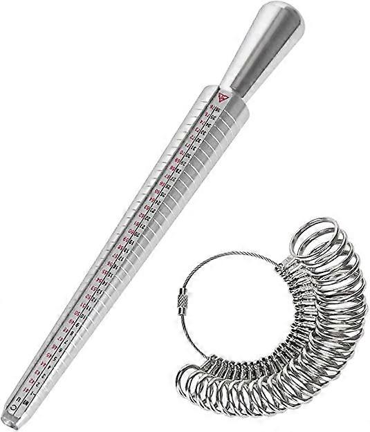 Ring Sizer Sizer 41 to 76 Finger Size Measure Ring Gauge Ring Tool with 3 Measuring Scales (eu, us, uk)