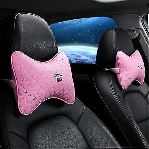 2 PCS Creative Car Headrest Head Cushion Plush Neck Pillow(King+Queen)