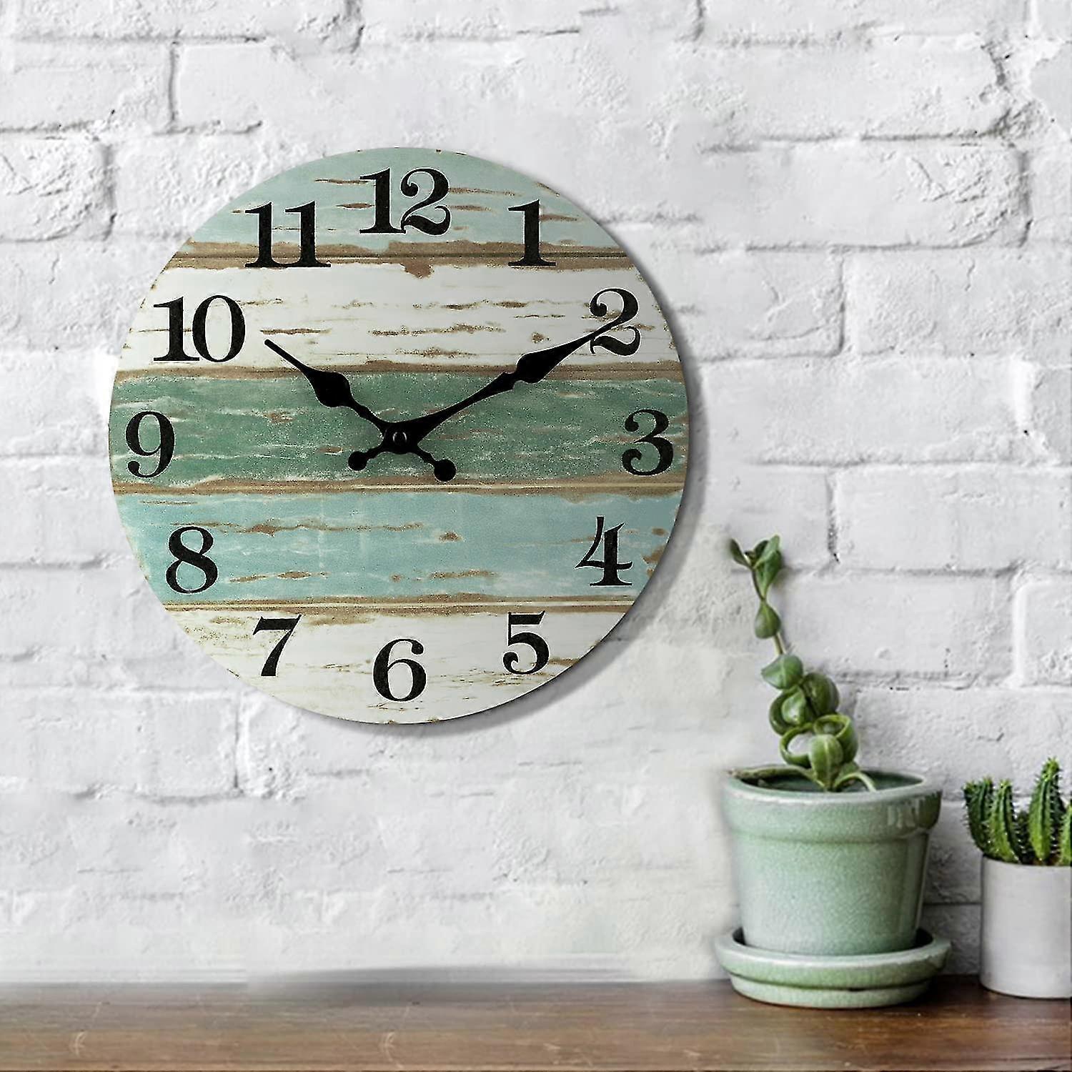 Wall Clock - Silent Battery Operated (10in Light Green)