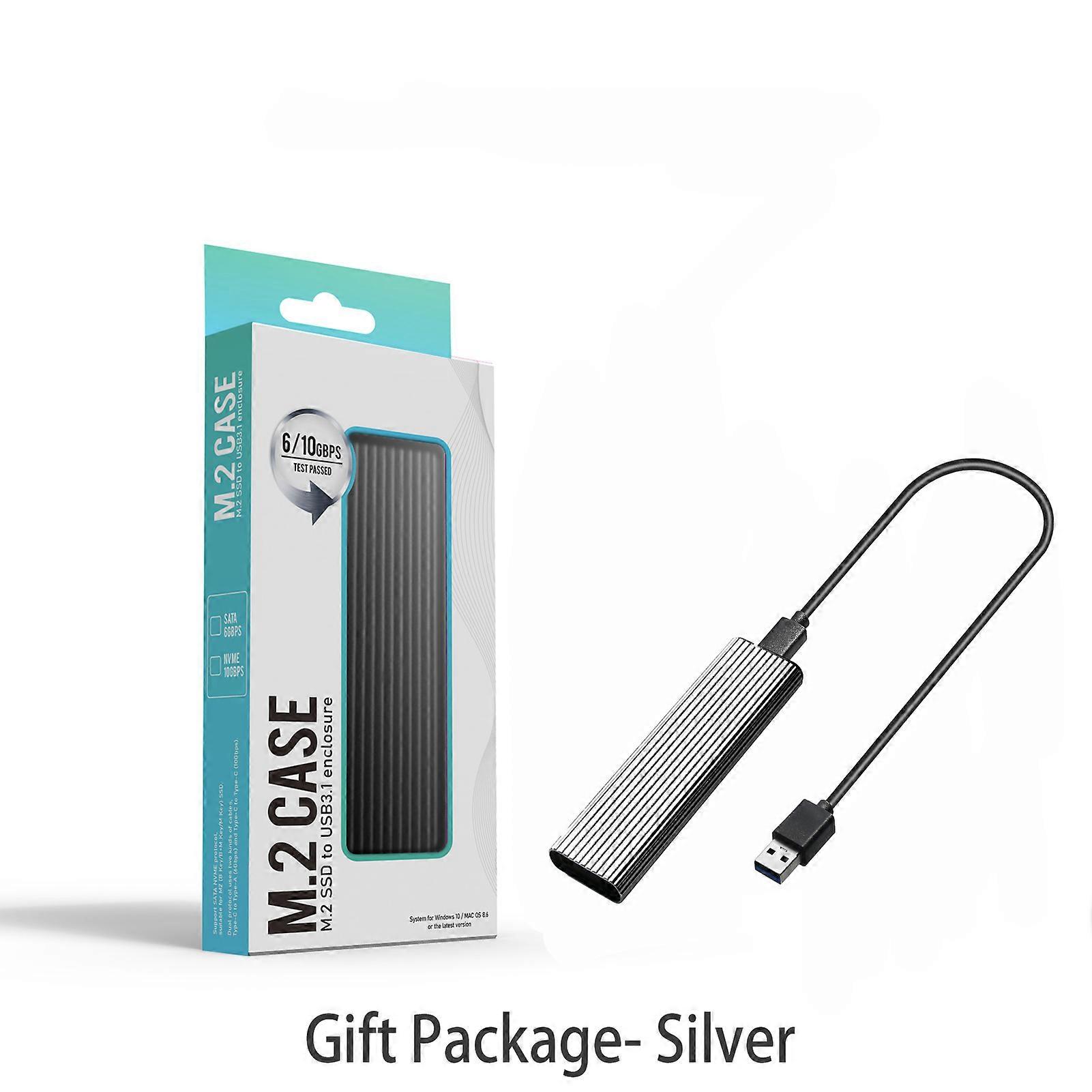 M.2 NVMe SATA SSD Enclosure Reader,10Gbps USB C 3.1 Gen2 NVMe External Enclosure Supports M key B&M Key 2230/2242/2260/2280 SSD