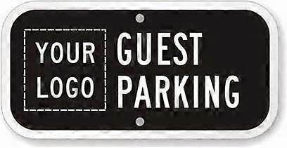لافتة ديكور المرآب [شعارك] علامة وقوف السيارات للضيف علامة تحذير علامة تحذير علامة القصدير المعدني لافتة الديكور 6x12