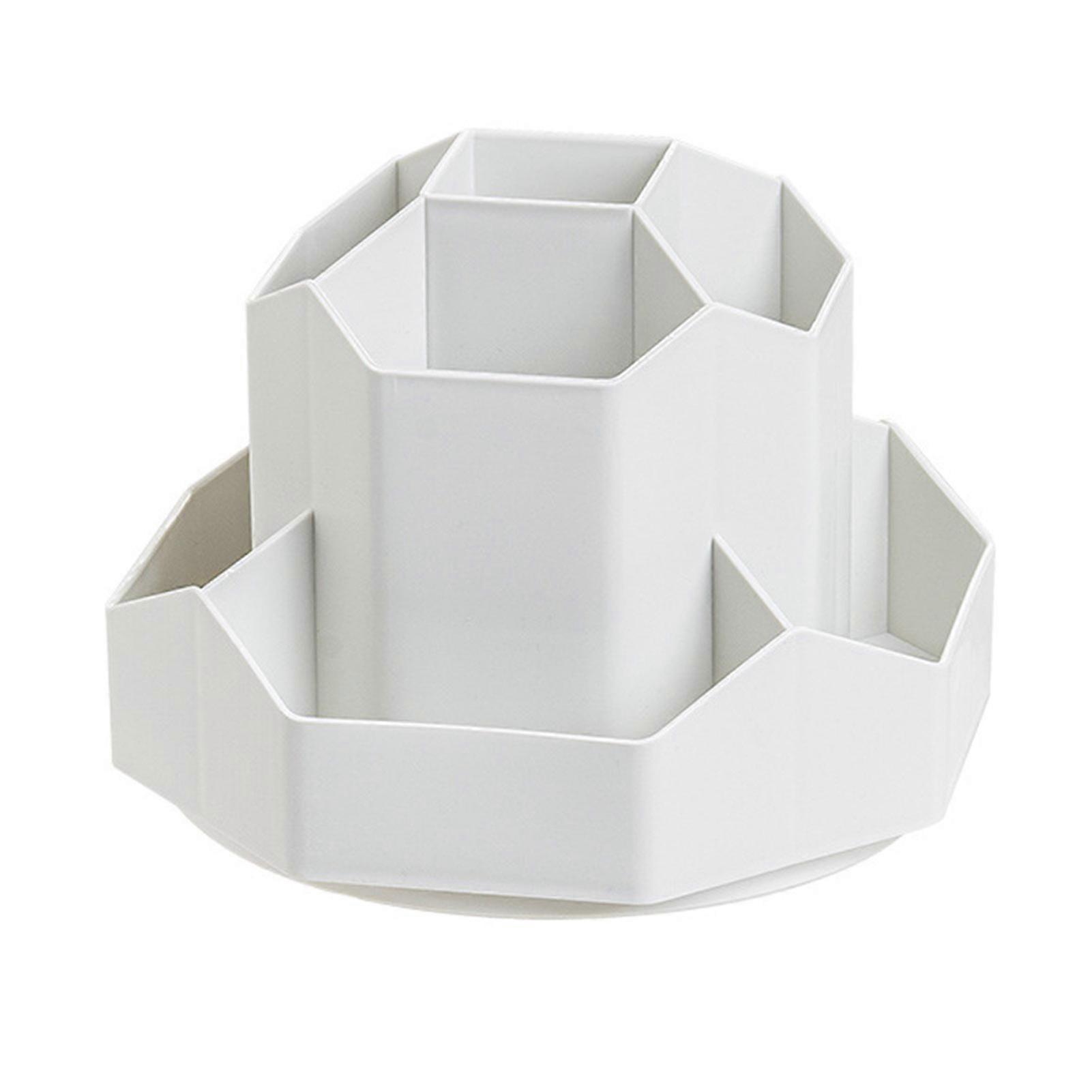 Rotating Pen Holder Large Capacity Smooth Edge Lightweight 9-Grids Makeup Brush Holder Pencil Container Desktop Storage Organizer QingHai
