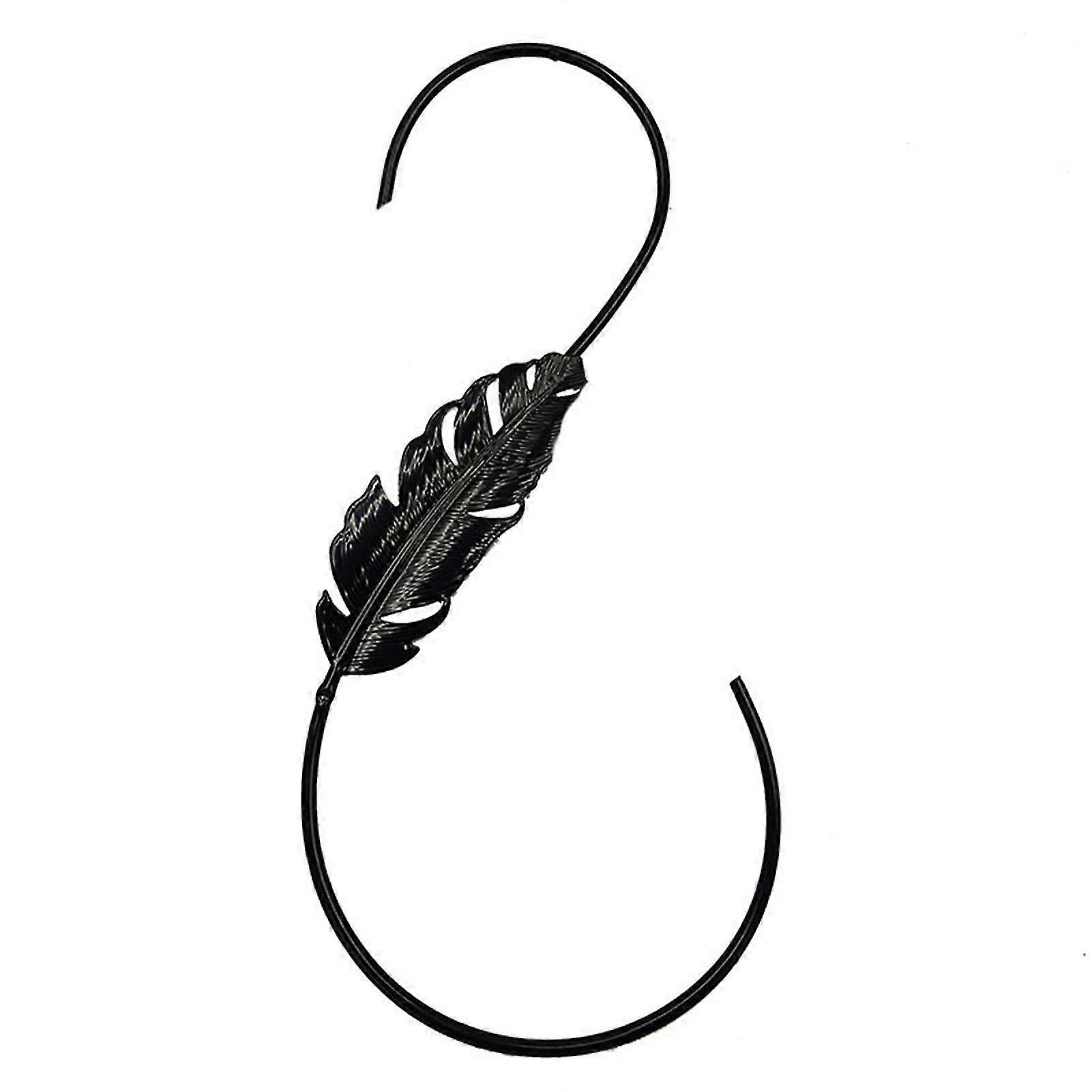 Outdoor S-shaped Hanging Hook Butterfly Feather Pattern Iron Hook For Hanging Bird Feeder Planters