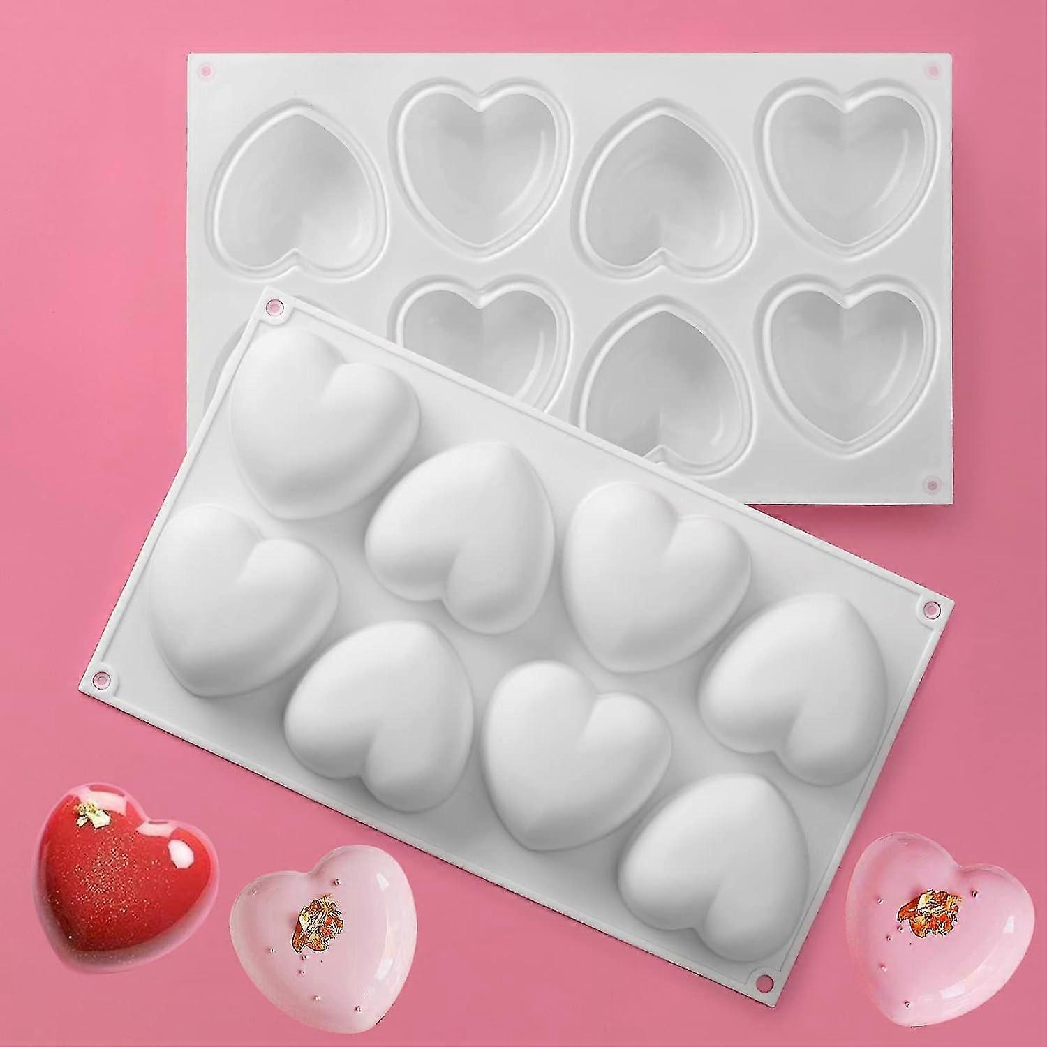 2pcs Heart Shaped Chocolate Silicone Molds