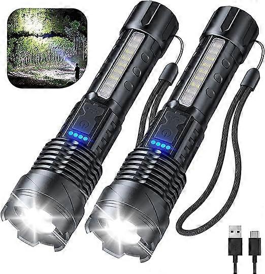 Flashlight High Lumens Rechargeable 2 Pack, 980000 Lumen Super Bright