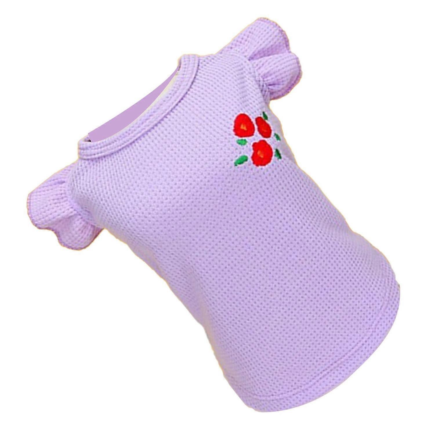 Dog Shirt Breathable Soft Comfortable Pet Ruffled Sleeve Vest Pet Summer Clothes for Summer Daily Pu