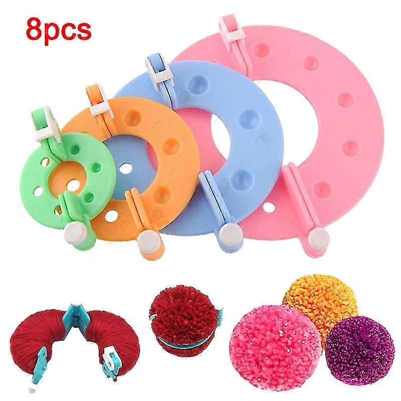 8 Pcs Pompom Maker Kit Knitting Crafts Different Sizes Plush Ball Making Tool