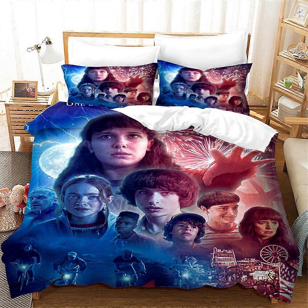 v117 Lakan Stranger Påslakan Cosplay Sängkläder Set Örngott Julklapp 3-delat sängkläder set (1 påslakan + 2 kudde shams) y117