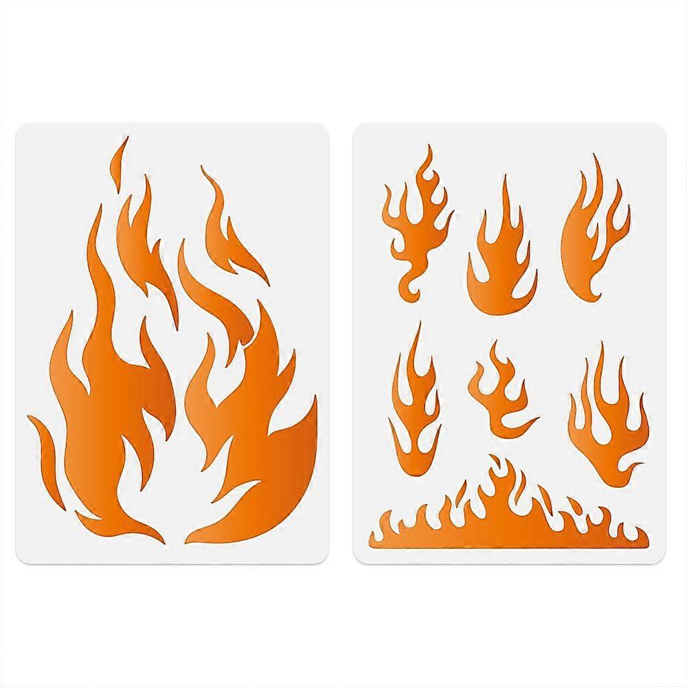 1Set 2Pcs 2 Styles Forest Animals PET Hollow Out Drawing Painting Stencils for DIY Scrapbook Photo Album Fire 297x210mm 1pc/style
