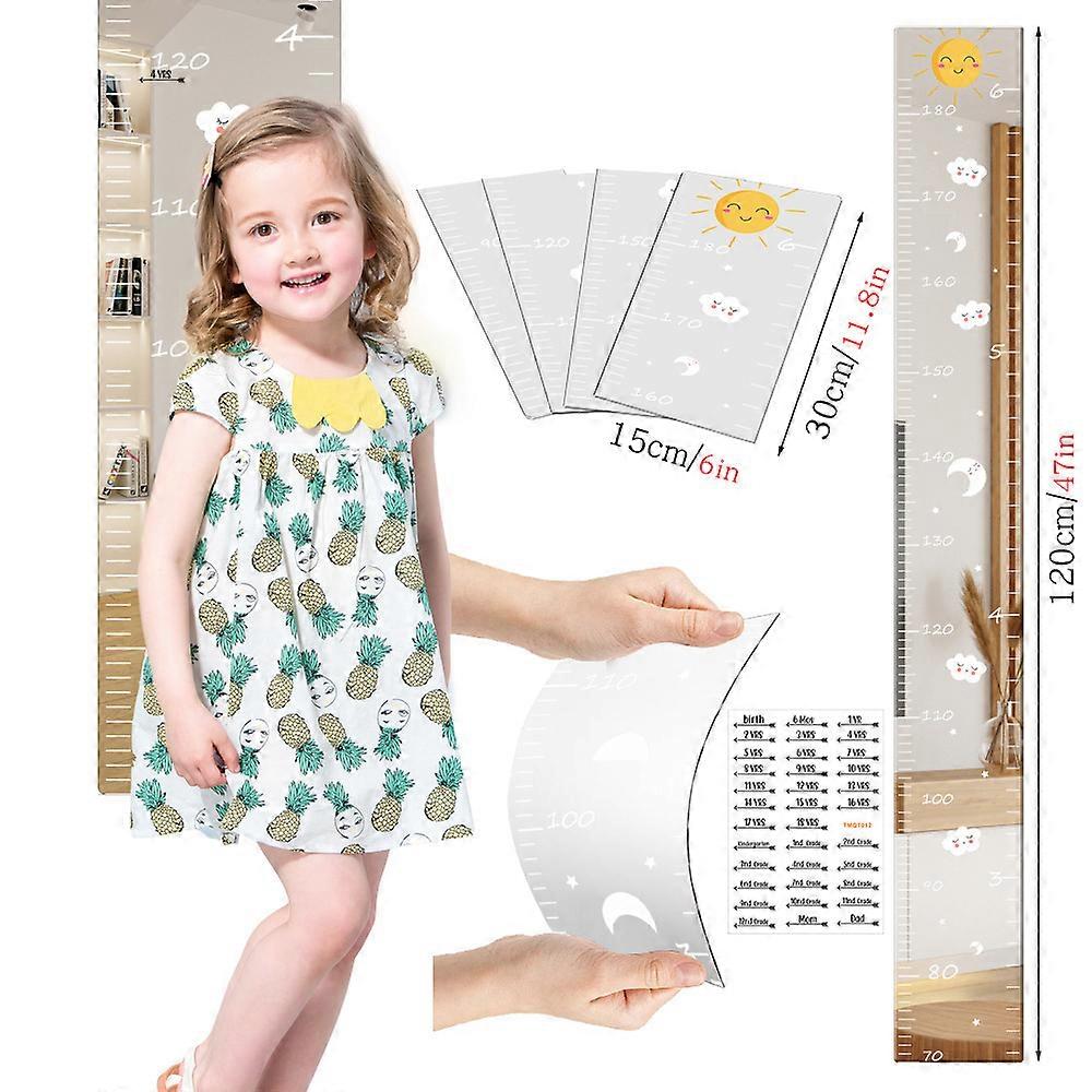 Personalized Puzzle Mirror Growth Chart for Kids, 70-180cm Kids Height Chart for Wall, Height Measuring Mirror with Height Tracker & Ruler
