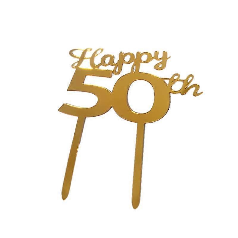 Happy 50th Cake Topper (goud)