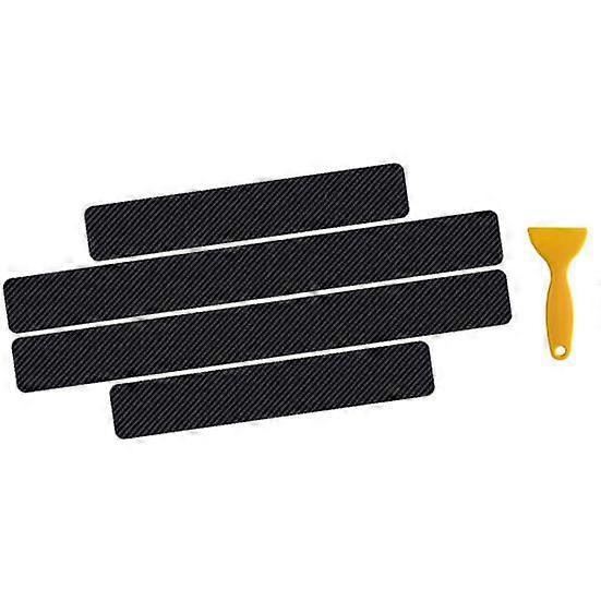 4Pcs Strip Trim Anti Scratch High Temperature Resistant Carbon Fiber Pattern Auto Door