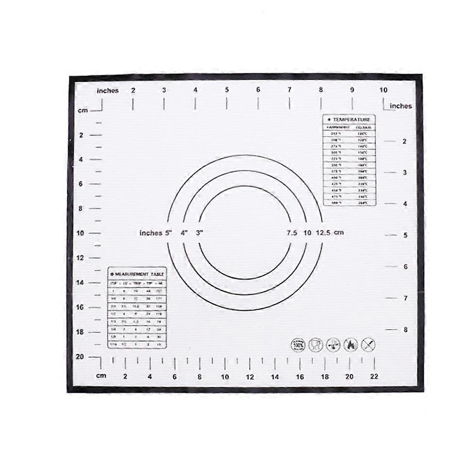 Type B 26cmx29cm Baking Mat Non-slip Silicone Kitchen Cookies Pizza Pad with Measurement Scale