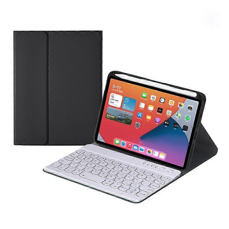 HY006 Round Keys Detachable Bluetooth Keyboard Leather Tablet Case with Holder for iPad mini 6