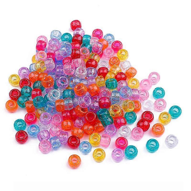 100pcs/Pack 6*9mm Big Shiny Large Hole Acrylic Spacer Beads For Jewelry Making Necklace Bracelet DIY Dreadlock