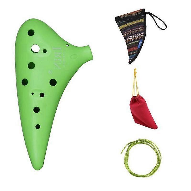 12 Holes Plastic Alto C Flute Ocarina for Music Lover and Beginner Green