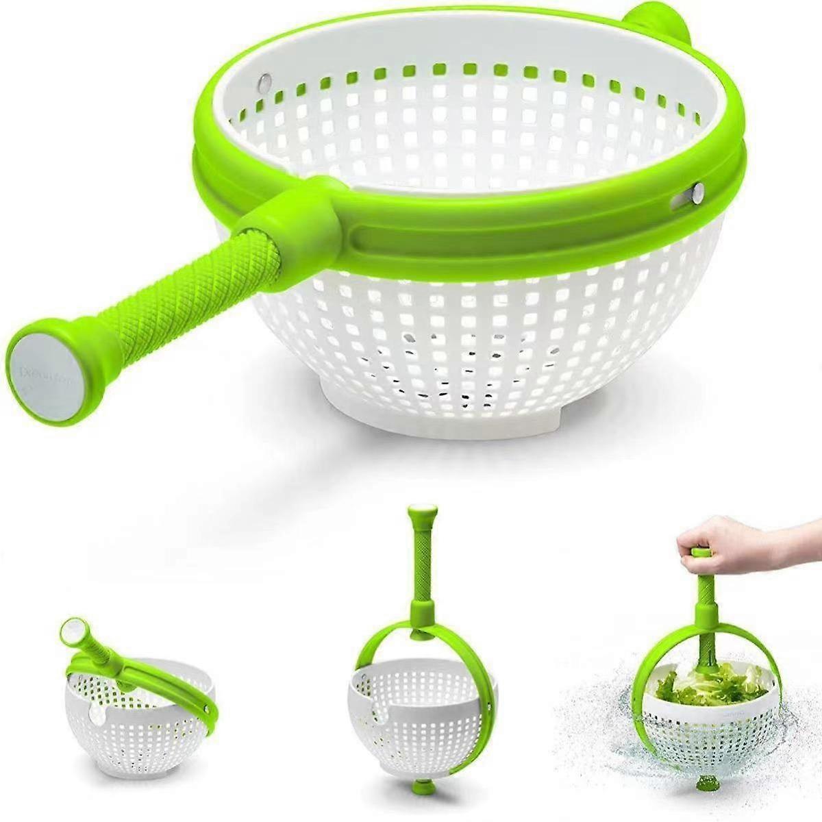 Kitchen Drain Basket Fruit Vegetable Salad Washing Basket Rotator Mesh Strainer Baske Dehydrator