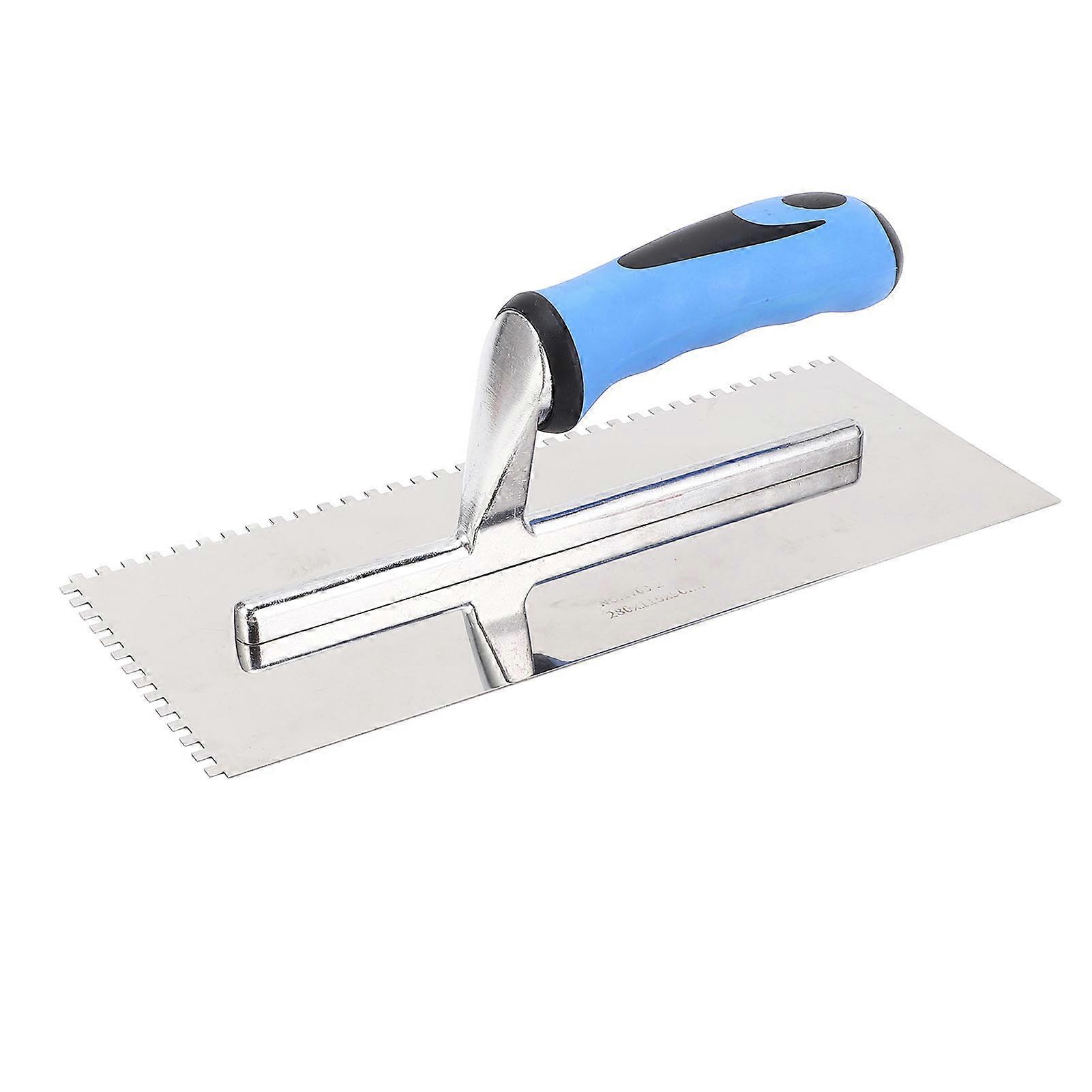 4mm Square Notch Trowel Stainless Steel Hand Notch Trowel with Soft Handle for Cement Concrete Masonry Tile Installation