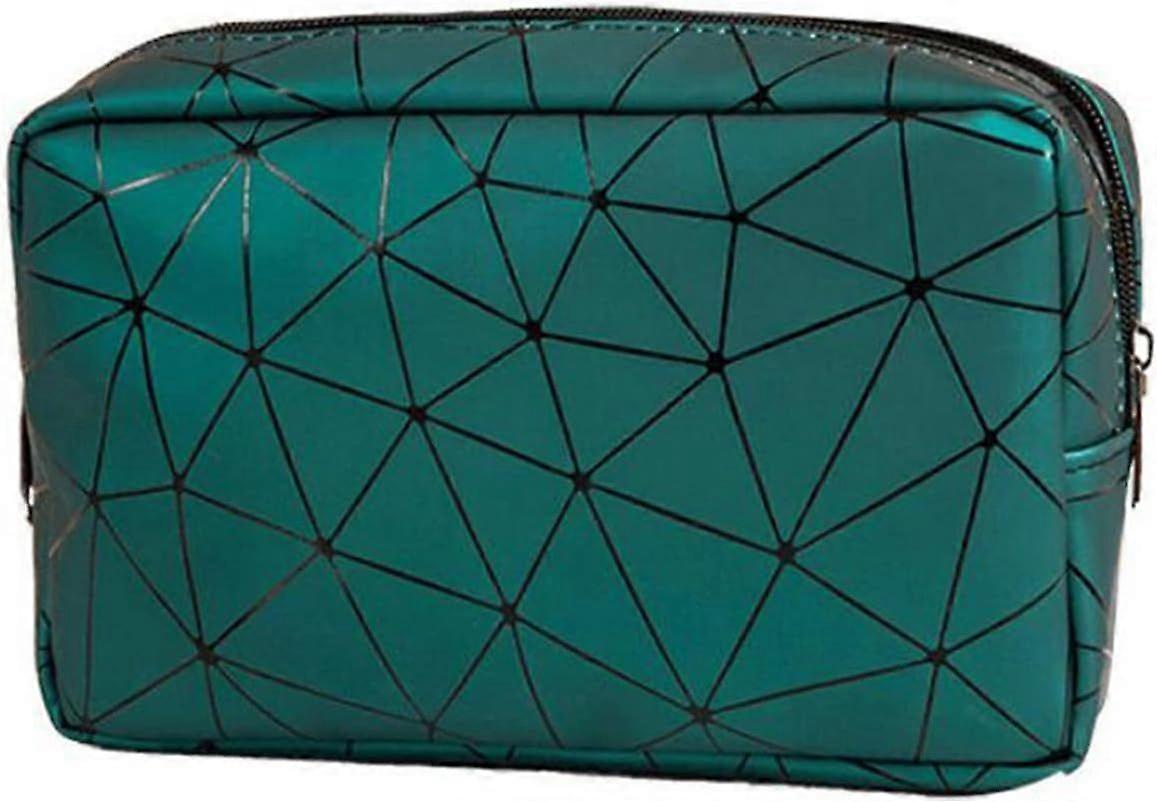 Toiletry Bag, Double Layers Cosmetic Bag Laminated Solid Durable and Waterproof (Green S)