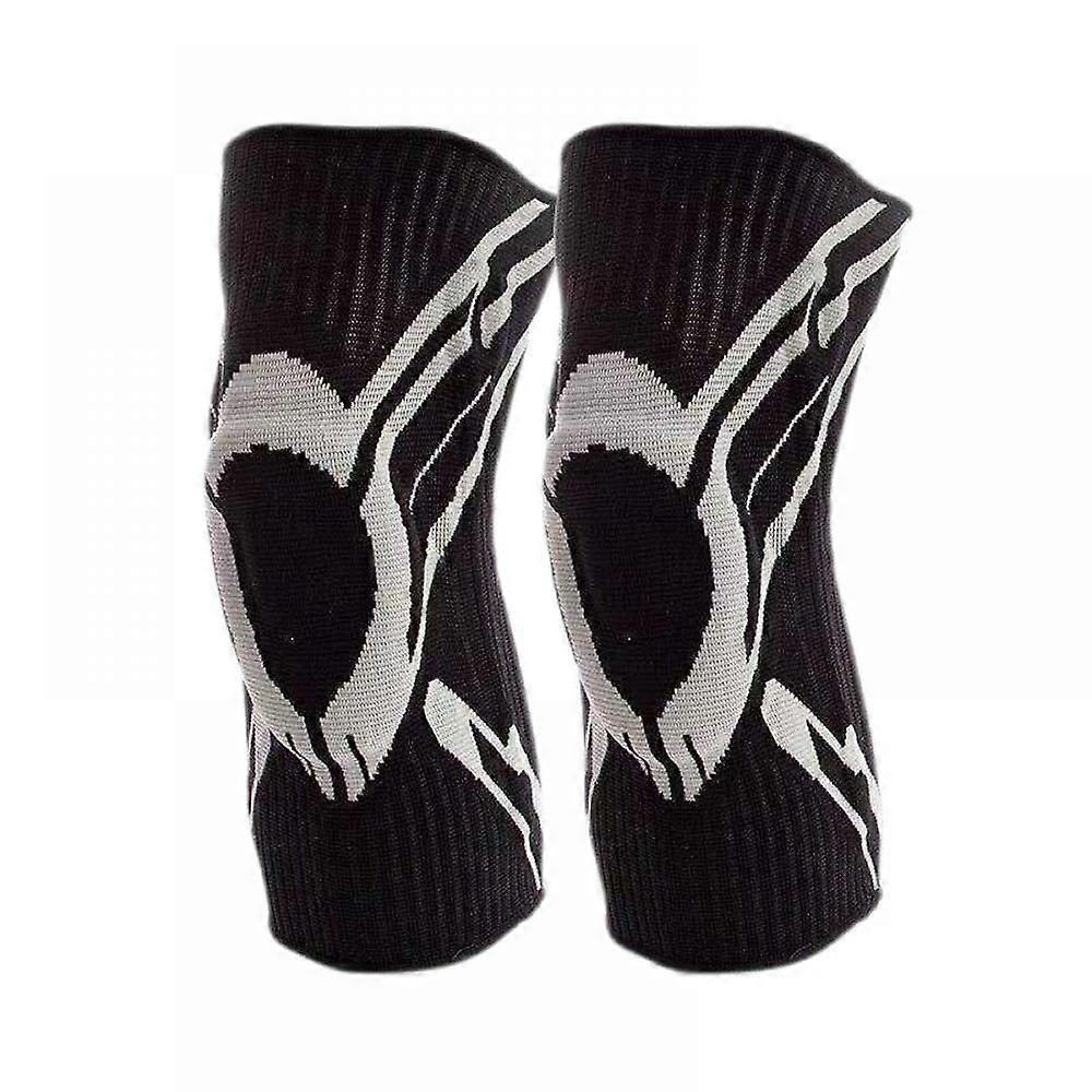 A Pair Knee Compression Sleeve Support for Men Women with Patella Gel Pads & Side Stabilizers,Medical Grade Knee Pads for Running-Black XL