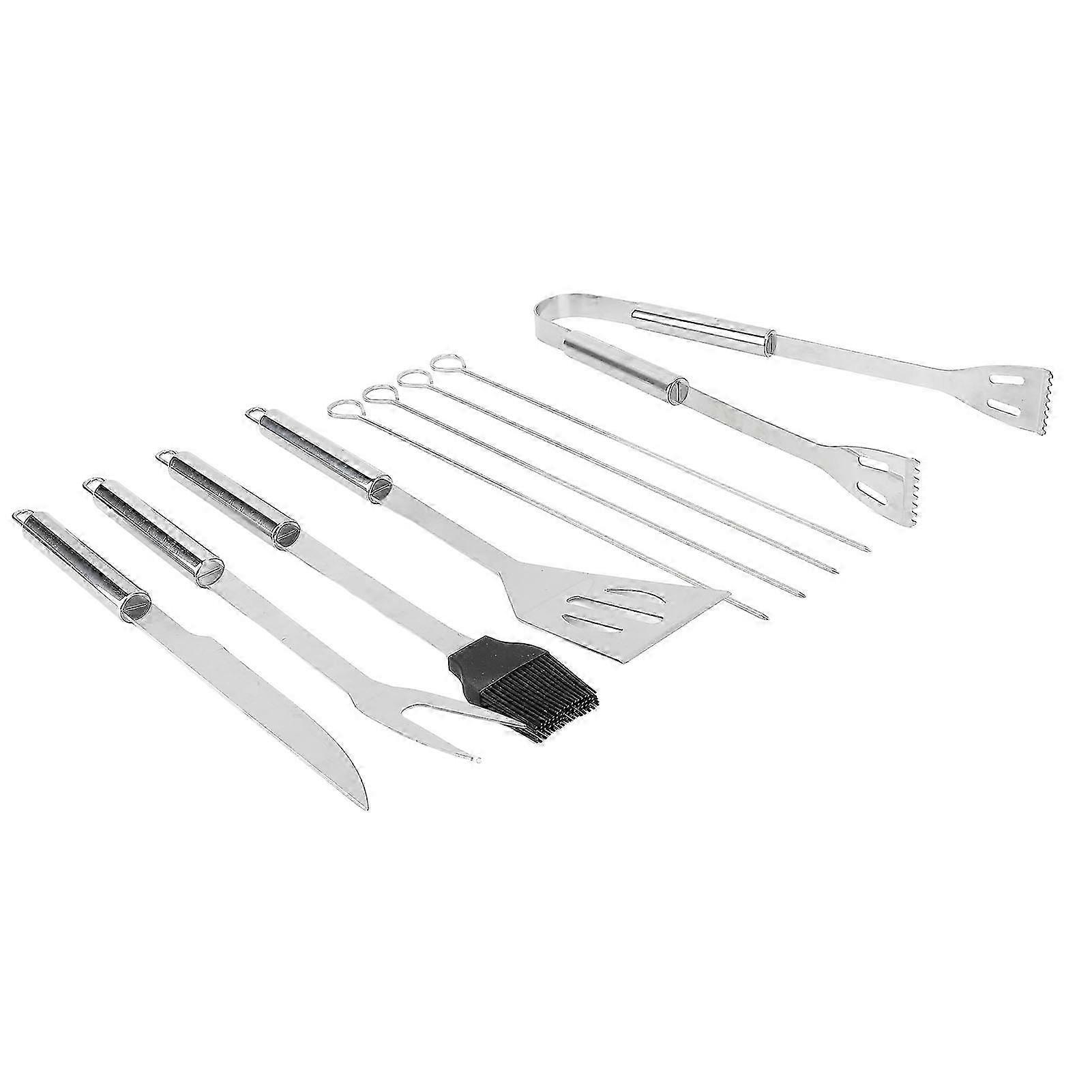 Set di attrezzi per barbecue in acciaio inossidabile - Accessori per griglia con spatola, forchetta, spazzola e pinze in custodia per il trasporto per il regalo