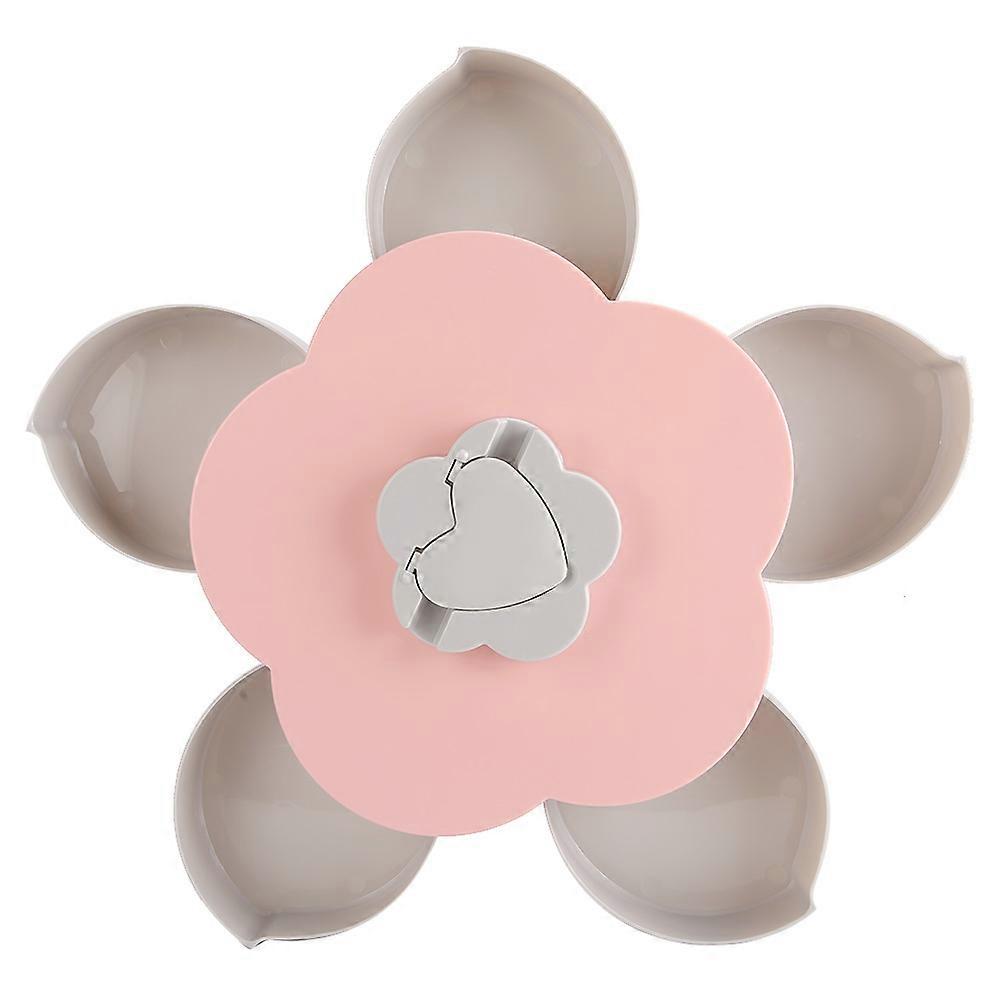 Elegant Flower Shape Rotating Dried Fruit Tray Snack Rack Home Storage Box for Candy and Snacks, 3-Tier Design, BPA-Free Material
