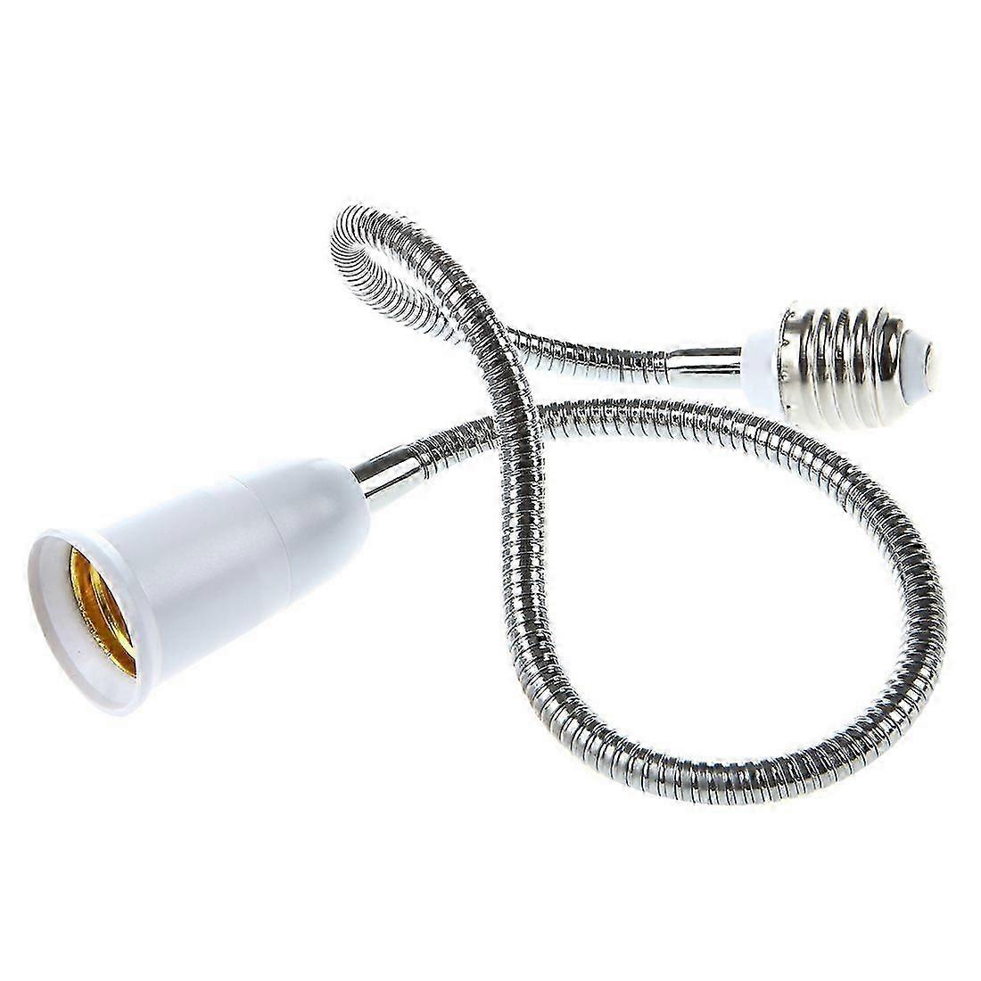 2026 New E27 to E27 Light Lamp Bulb Flexible Extension Adaptor Converter (White,60cm)