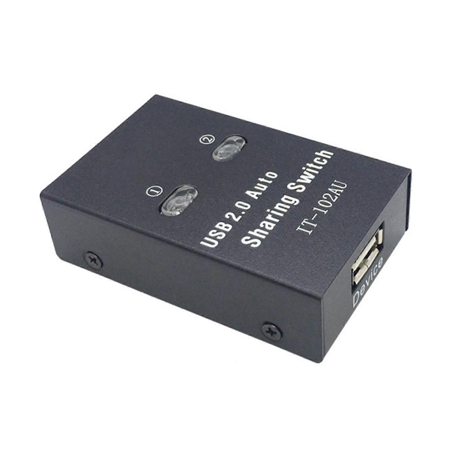 USB2.0 Switcher 2 Port Sharer Switcher USB Switcher with 2 USB2.0 Port USB Cable for Printers Keyboards Laptops  K