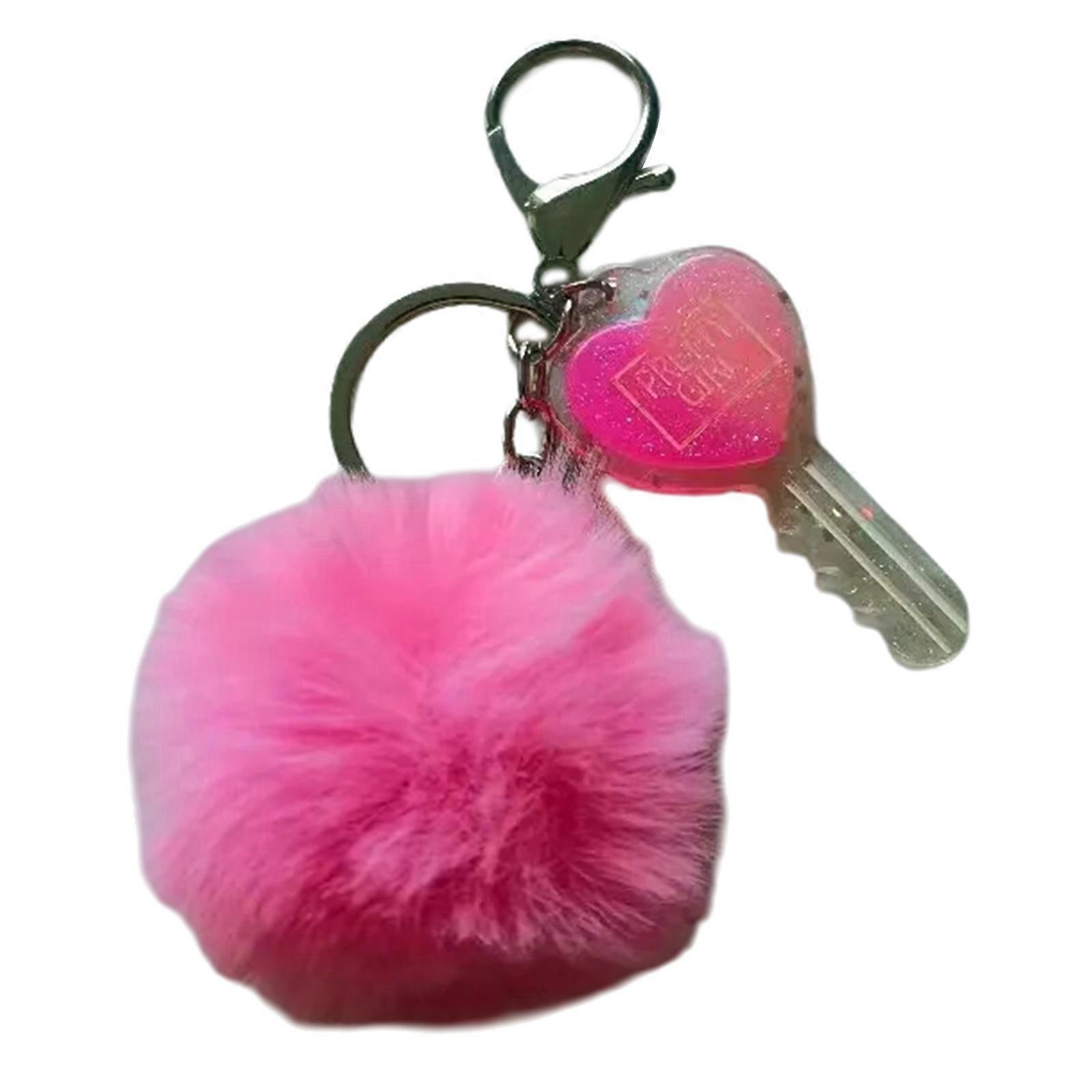 Cute Star/Heart Bag Charm Fuzzy Ball Pendant Keyring Stylish Accessory for Purses and Backpacks Unique Wallet Ornament