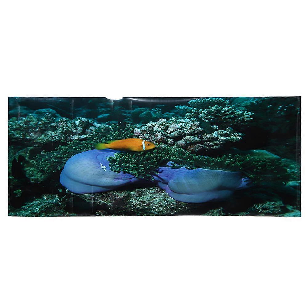 PVC Adhesive Seabed Yellow Fish Pattern Aquarium Background Sticker
