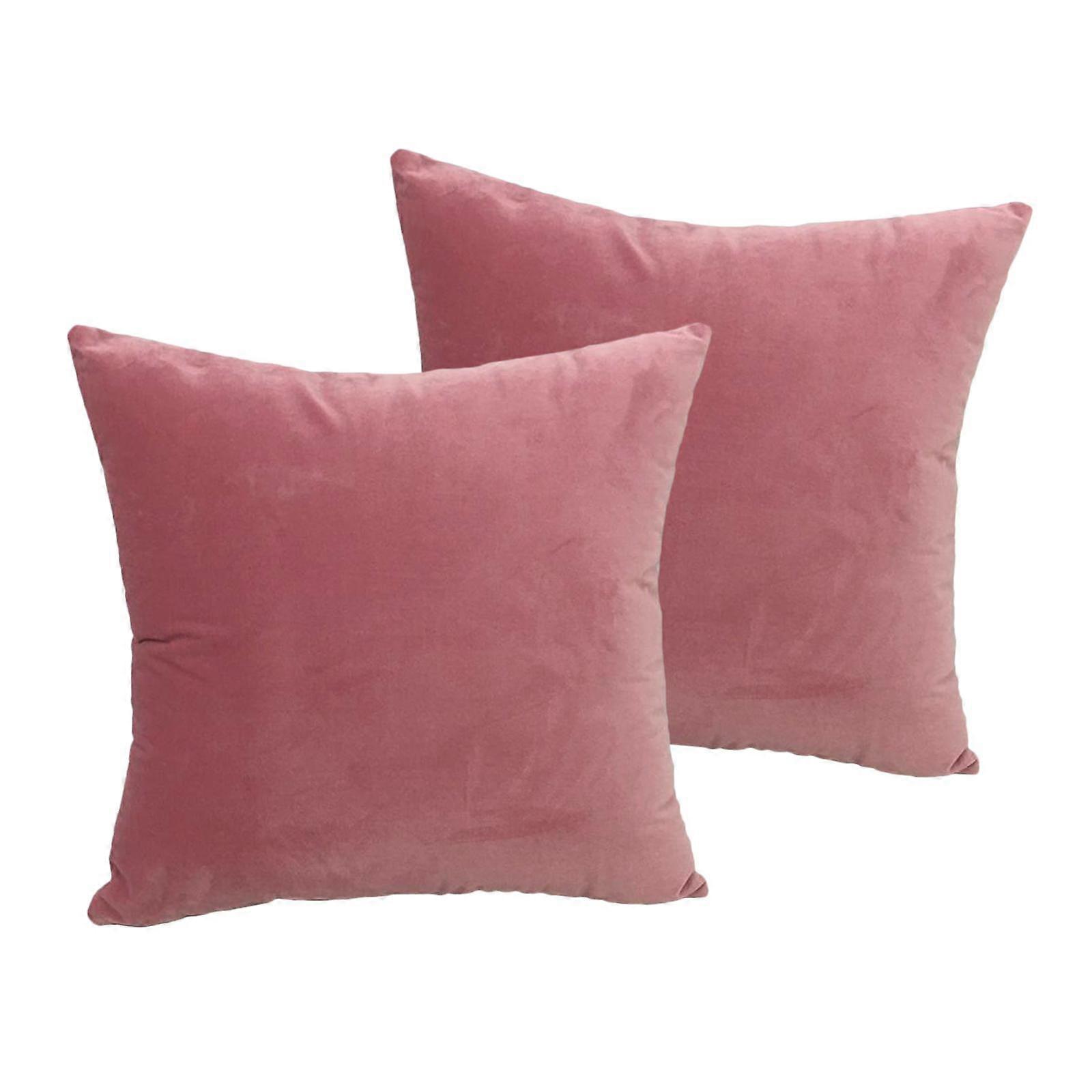 Pack of 2 Velvet Throw Pillow Covers Decorative Soft Solid Square for Couch Sofa