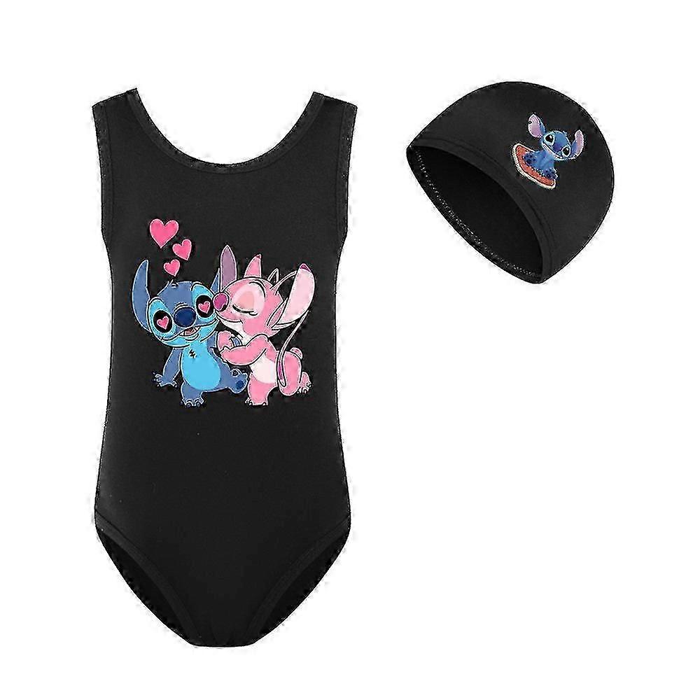 Lilo & Stitch Enfants Filles Maillot De Bain Une Pièce Maillots De Bain Maillots De Bain Avec Bonnet De Bain