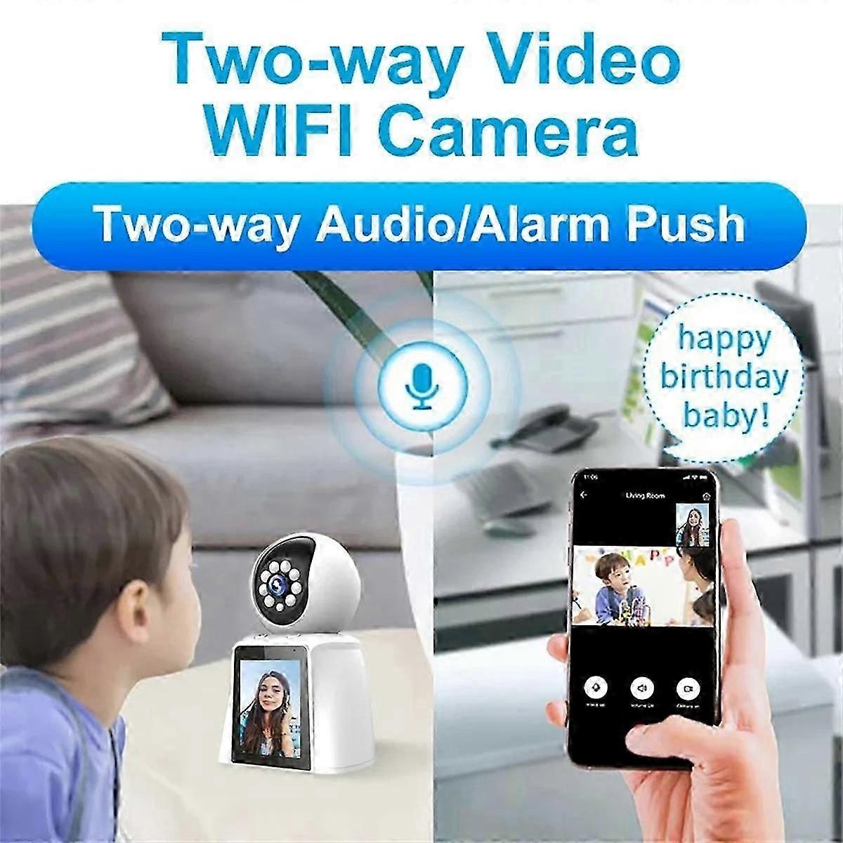 3MP Two-Way Video Baby Monitor with 2.8 Inch Display Screen WiFi Security Device Indoor Auto Tracki JP