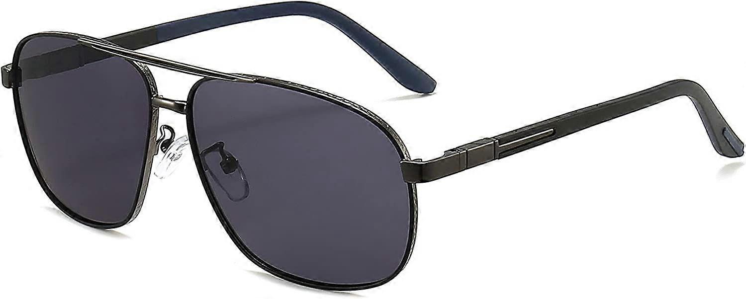 Square Aviator Polariserade Solglasögon Mäns Gradient Lens Spring Hinge