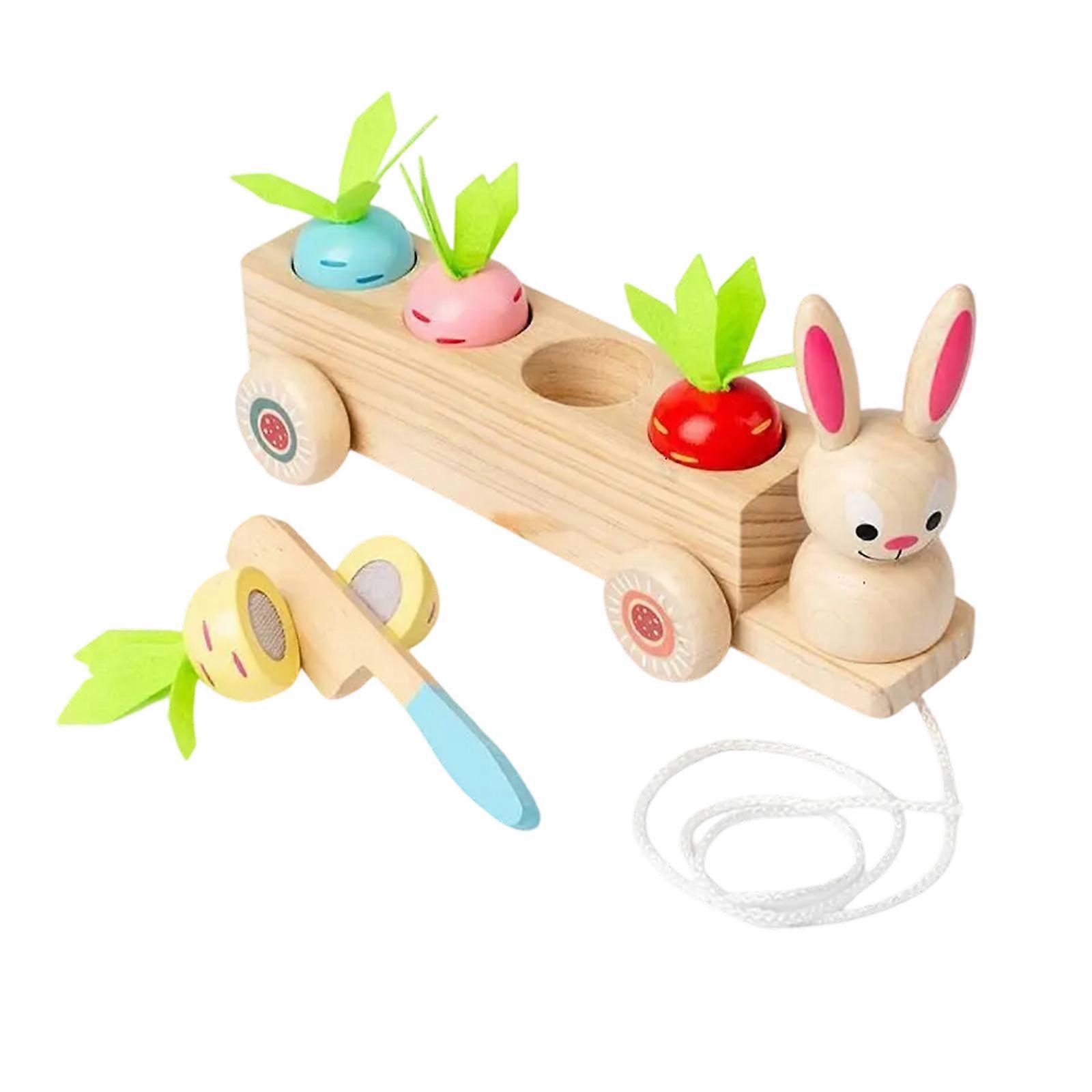 Wooden Rabbit And Carrot Play Set For Kids Encouraging Interactive Learning And Parent Child Bonding