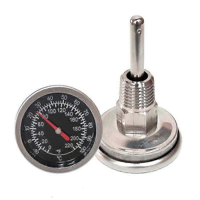 Rustfrit termometer 1/4 NPT gevindsamling -10-100/0-220F skivetermometer