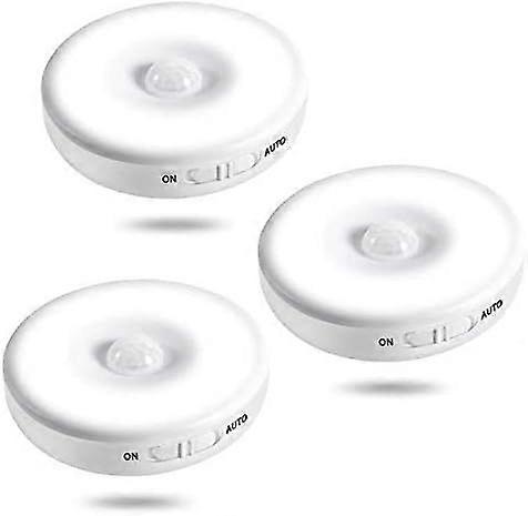 Motion Sensor LED Night Light for Hallway, Cabinet, Cool White, 3 Pack