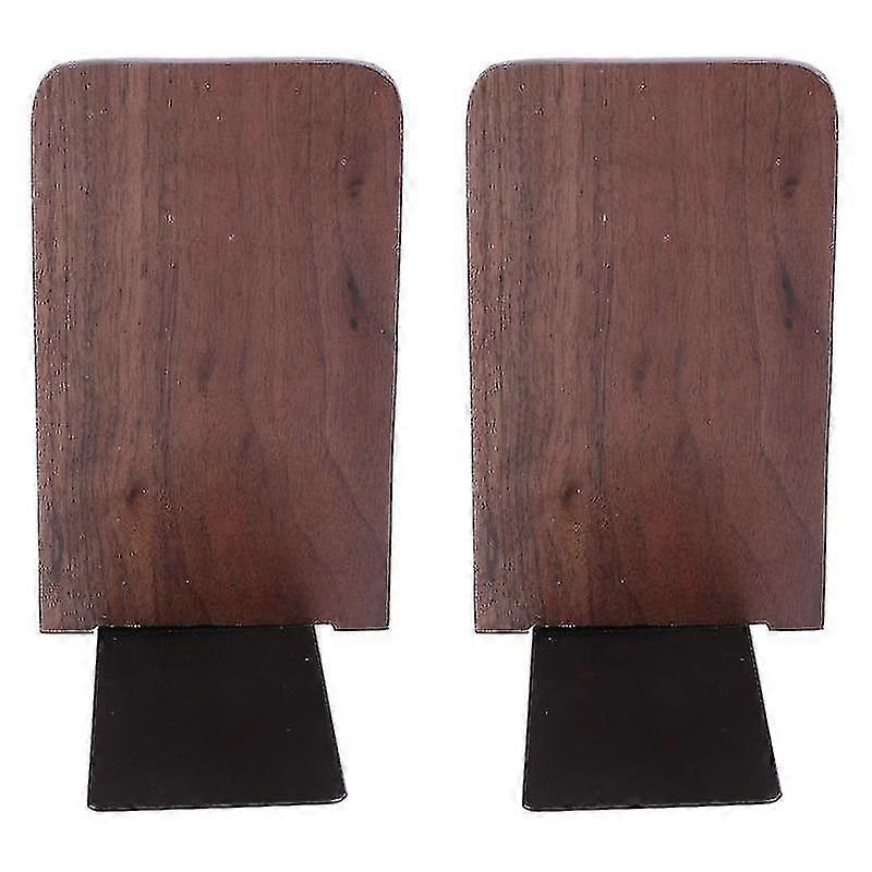 Stylish Black Walnut Bookends - Multi-functional Solid Wood Book Block for Home & Office Organization - 2pcs
