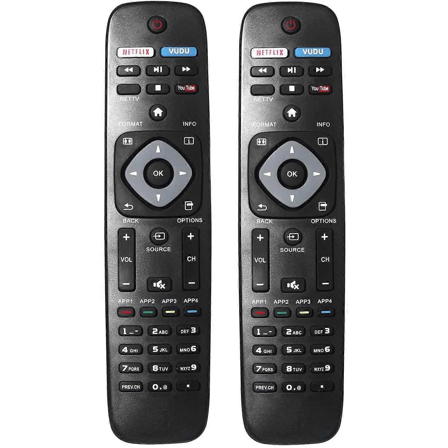 2 Packs Universal for Philips TV Remote Replacement for LCD LED 4K UHD Smart TV NH500UP