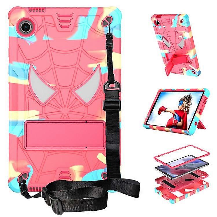 Compatible For Samsung Galaxy Tab A9 Tablet Case Spider Style PC+Silicone Cover Kickstand