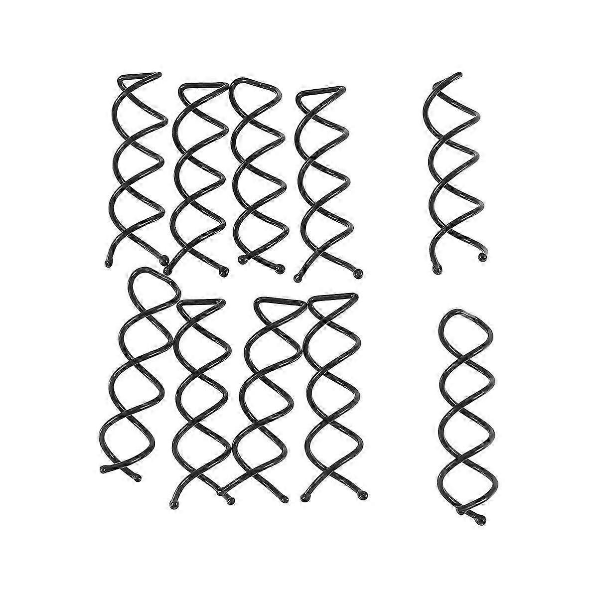 10 adet 1 takım Spiral Vidalı Pin Saç Klipsi Büküm Baret (Siyah)