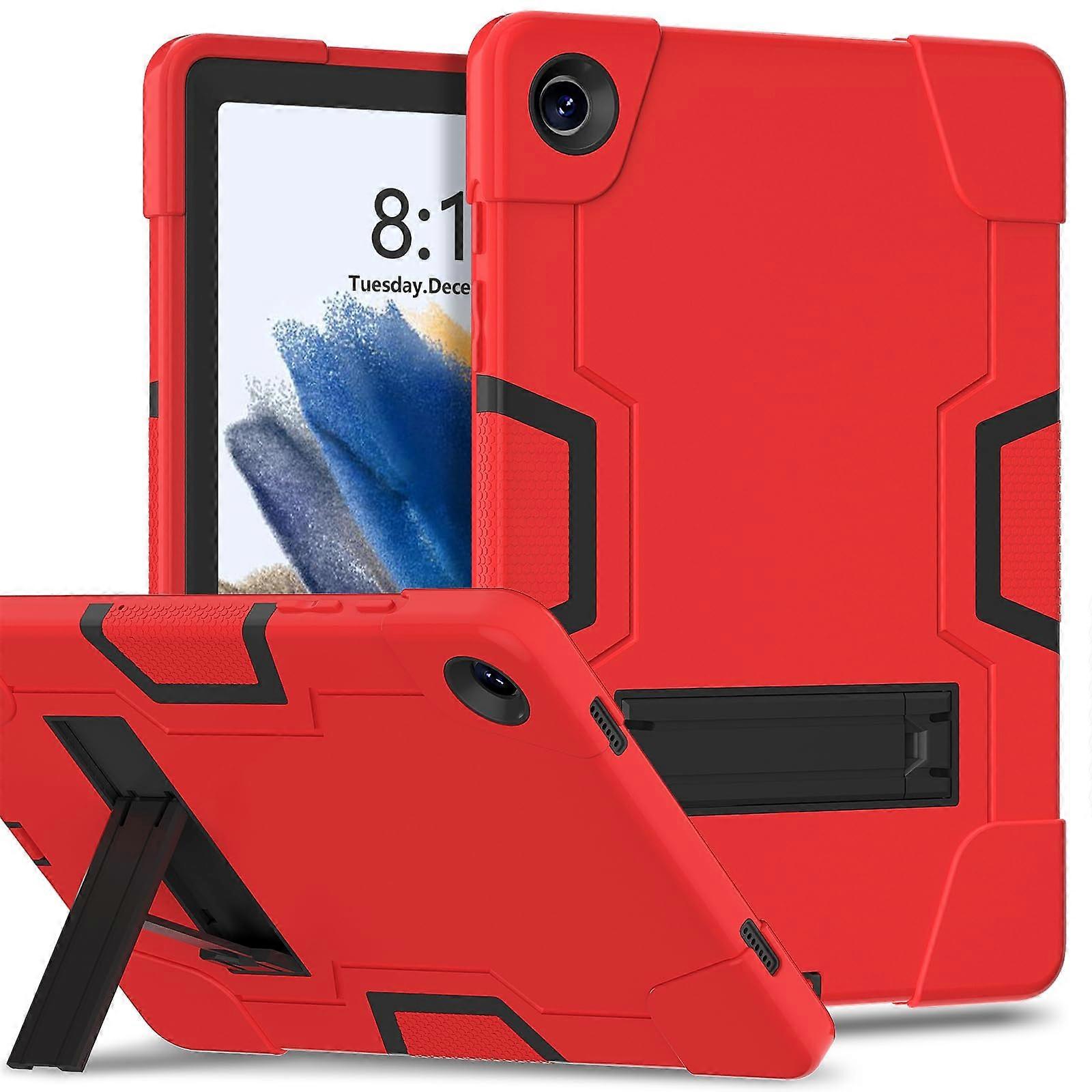 Case for Galaxy Tab A9 Plus 11 Inch 2023, Heavy Duty Shockproof Kickstand Cover, Compatible with SM-X210/X215/X216, Red and Black