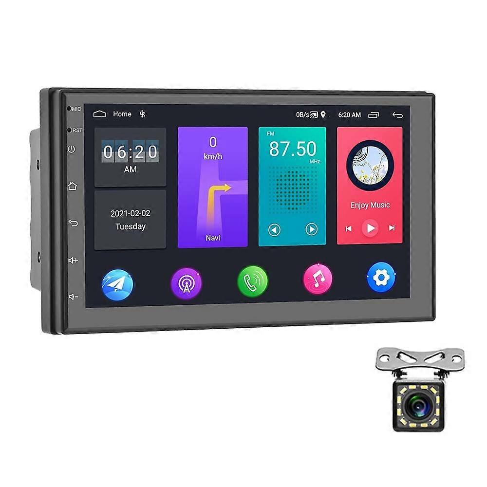 A2797 7 Inch Android WiFi 2+32G Central Control Large Screen Universal Car Navigation Reversing Video Player, Style: Standard+12Lights Camera