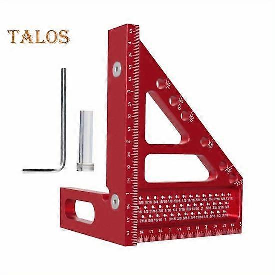 22.5-90 Degree Drawing Line Ruler with Pin 6-Hole Design High Accurate Portable Easy to Carry Carpenter Square Ruler Woodworking Tool